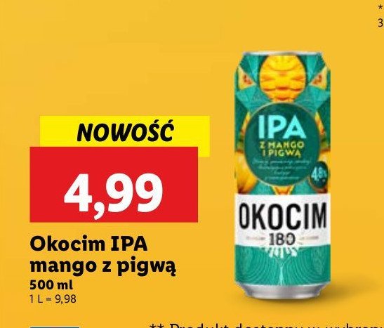 Piwo Okocim ipa mango z pigwą promocja w Lidl