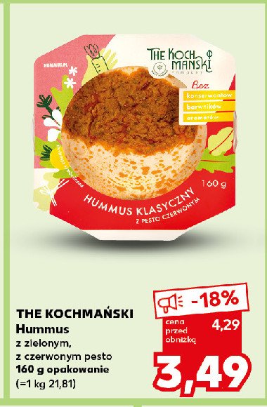 Hummus z zielonym pesto The kochmański promocja w Kaufland