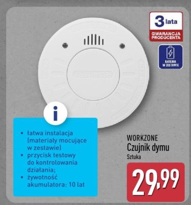 Czujnik dymu WORKZONE promocja w Aldi