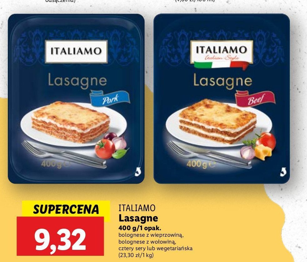 Lasagne z sosem beszamelowym i szpinakiem Italiamo promocja