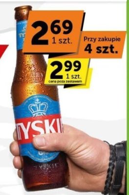 Piwo Tyskie różne rodzaje, butelka zwrotna promocja w ABC