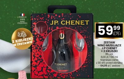 Wino musujące J.P Chenet + 2 kieliszki 11% vol. 0,75l promocja w Twój Market