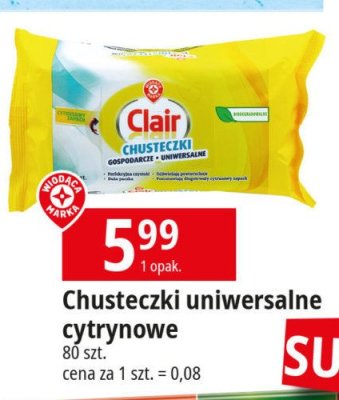 Chusteczki nawilżane cytrynowe Wiodąca marka clair promocja