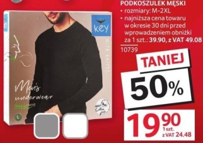 Podkoszulek męski rozmiary: M-2XL promocja w Selgros