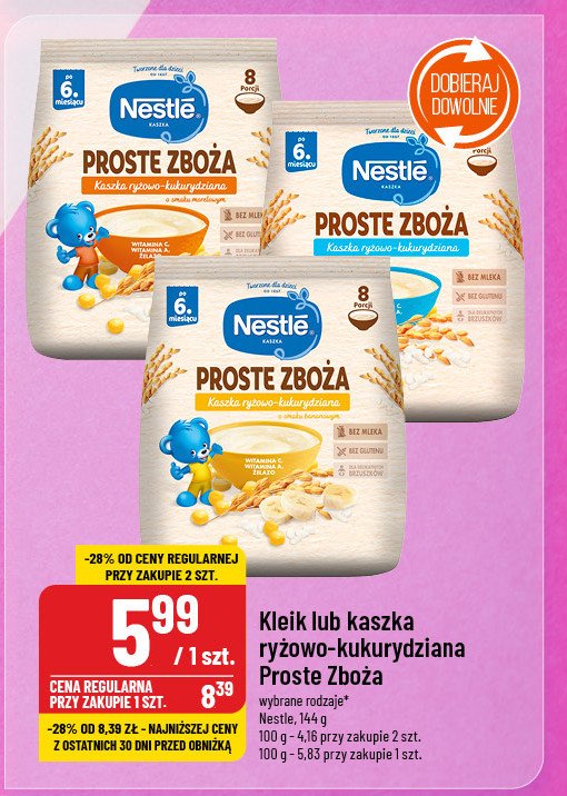 Kaszka ryżowo-kukurydziana morelowa Nestle proste zboża promocja