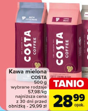 Kawa Costa coffee crema rich promocja