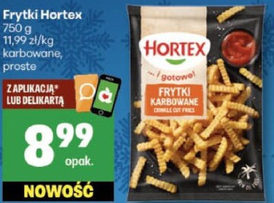Frytki Hortex karbowane, prosto promocja w Delikatesy Centrum