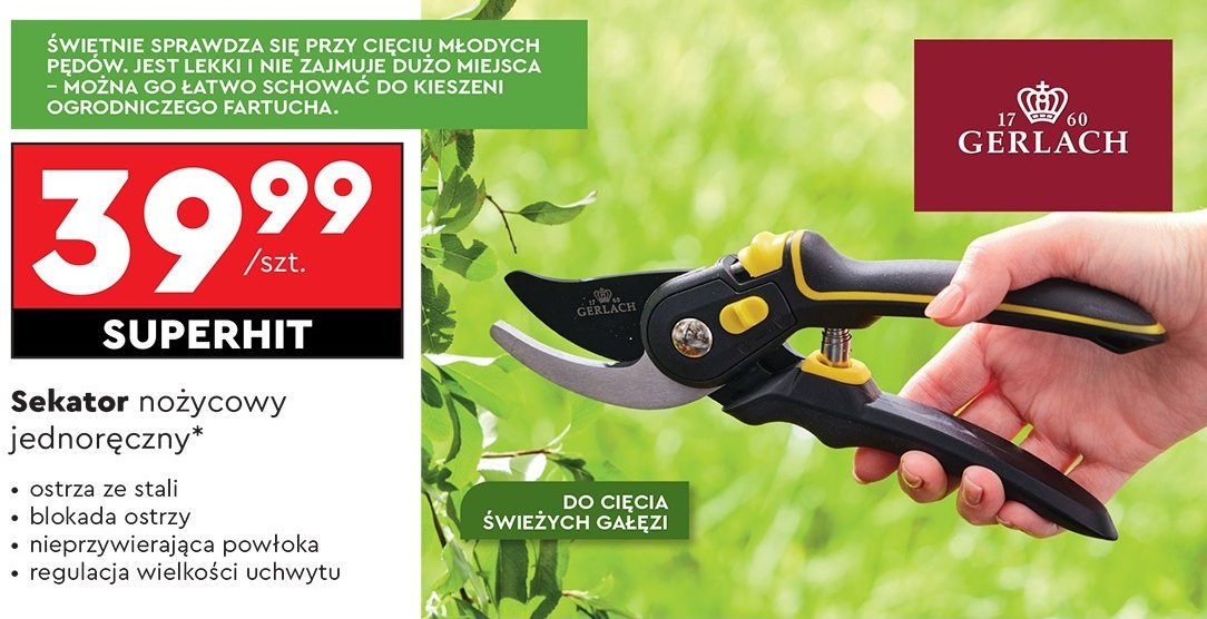 Sekator nożycowy jednoręczny Gerlach promocja
