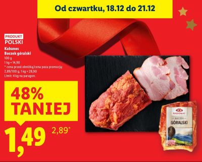 Boczek góralski Kabanos promocja w Lidl