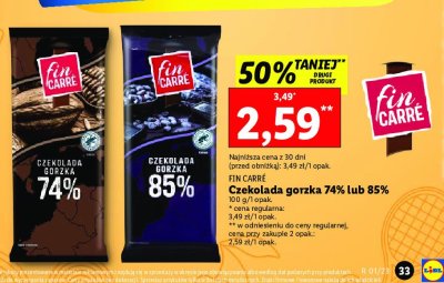 Czekolada gorzka extra dark 85% Fin carre promocja