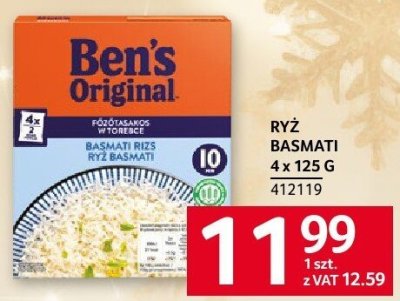 Ryż Basmati Ben's Original 4x125G promocja w Selgros