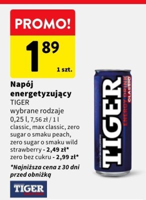 Napój energetyzujący TIGER promocja w Intermarche