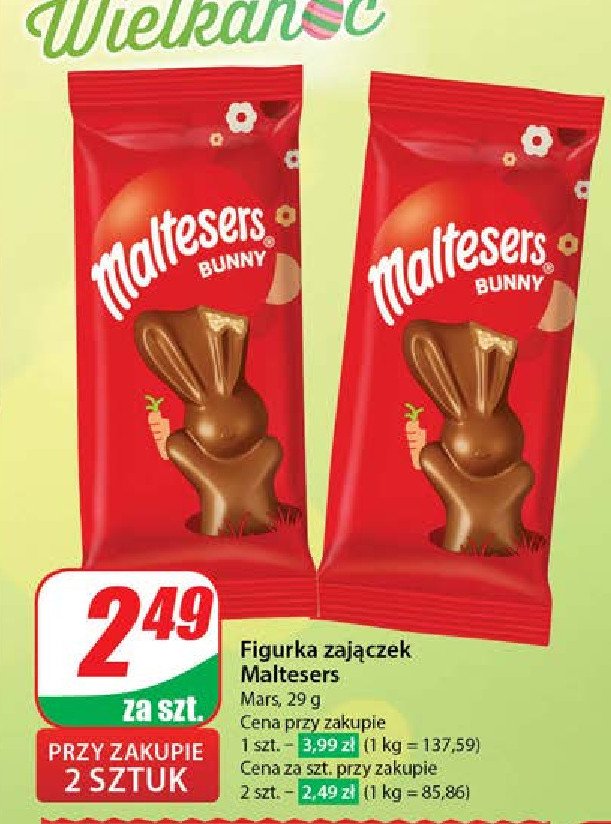 Zając czekoladowy MALTESERS MALTEASTER promocja w Dino