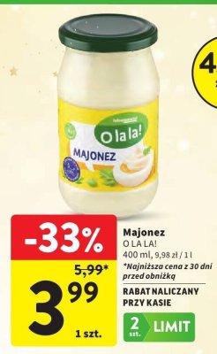 Majonez O LA LA! promocja w Intermarche