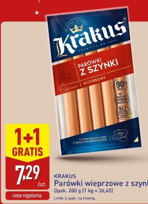 Parówki wieprzowe z szynki 1+1 GRATIS promocja w Aldi