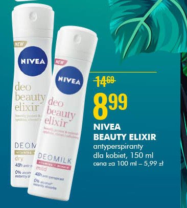 Dezodorant deomilk dry Nivea deo beauty elixir promocja