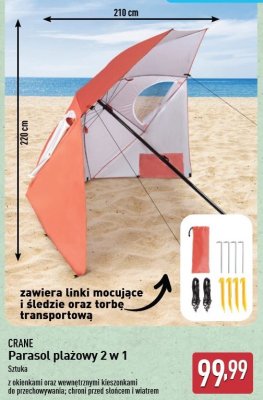 Parasol plażowy 2w1 CRANE promocja