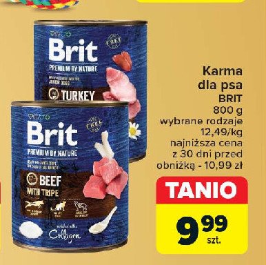 Karma dla psa z indykiem BRIT PREMIUM AND NATURE promocja w Carrefour