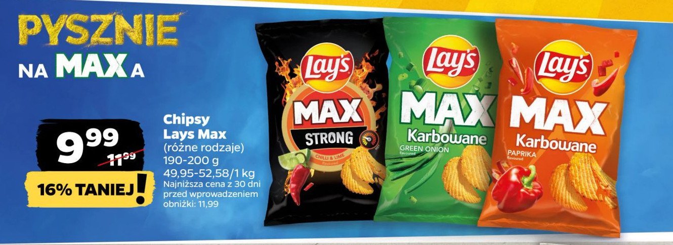 Chipsy zielona cebulka Lay's max karbowane promocja