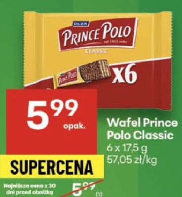 Wafel Prince Polo Classic promocja w Delikatesy Centrum
