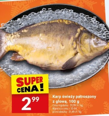 Karp świeży patroszony z głową, 100 g promocja w Twój Market
