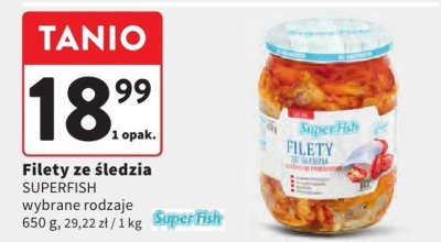 Filety ze śledzia SUPERFISH wybrane rodzaje promocja w Intermarche