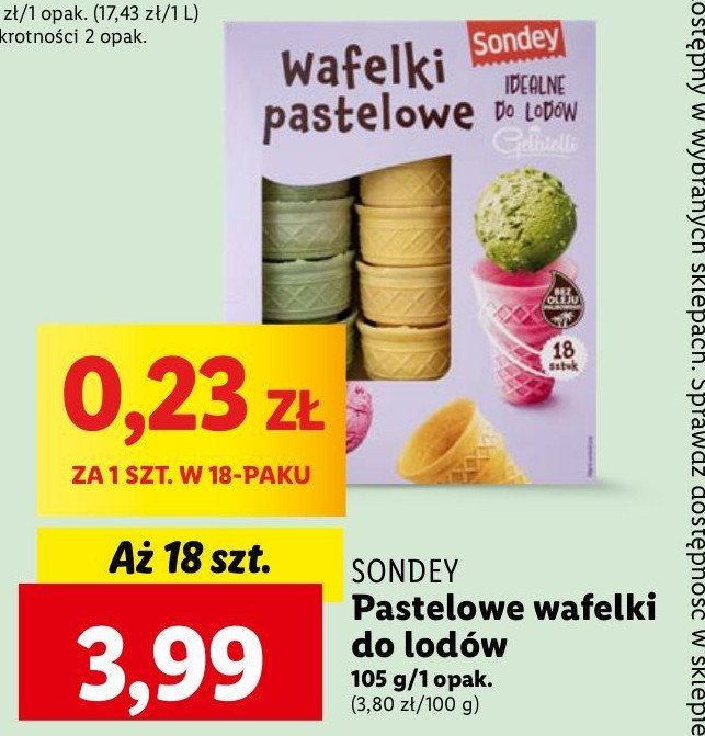 Wafelki pastelowe Sondey promocja