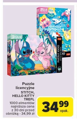 Puzzle hello kitty 1000 el Trefl promocja w Carrefour