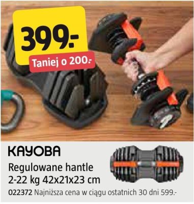 Regulowane hantle Kayoba 2-22 kg 42x21x23 cm promocja w Jula