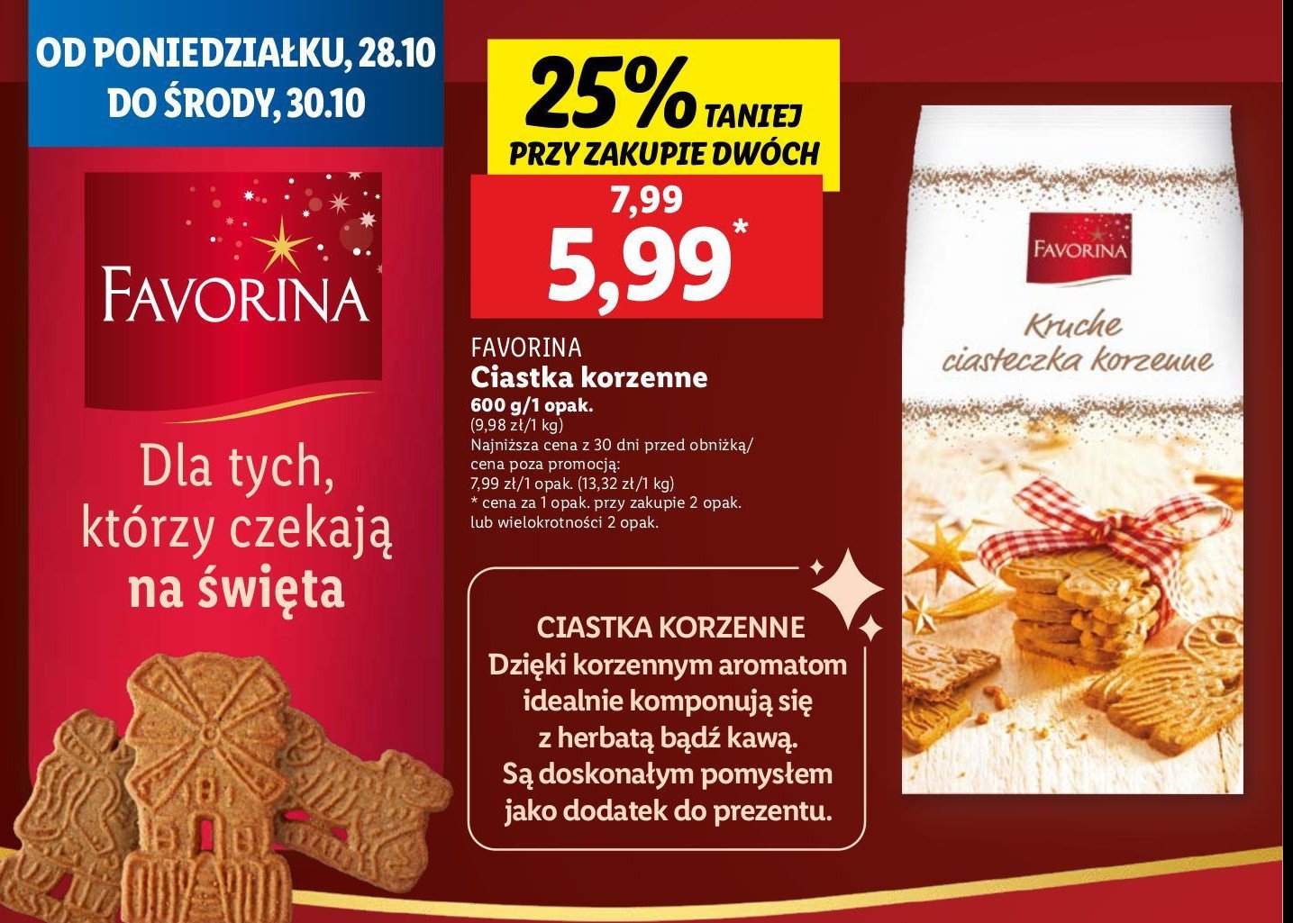 Ciastka korzenne Favorina promocja