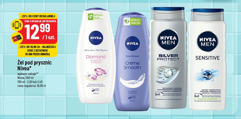 Żel pod prysznic diamond & argan oil Nivea promocja