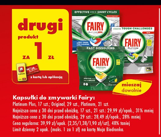 Kapusłki do zmywarki Fairy platinum plus promocja