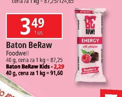 Baton raspberry choco power Be raw! promocja