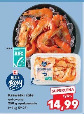 Krewetki białe gotowane K-classic blue bay promocja w Kaufland