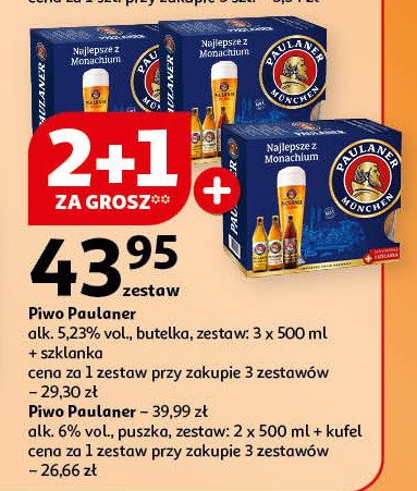 Piwo + kufel Paulaner promocja w Auchan