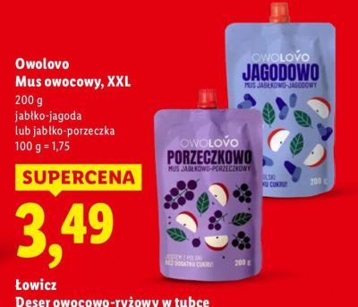 Mus owocowy XXL jabłko-porzeczka promocja w Lidl