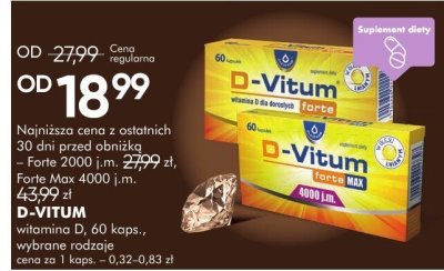 Witamina D D-Vitum Forte 2000 j.m., Forte Max 4000 j.m. promocja w Super-Pharm