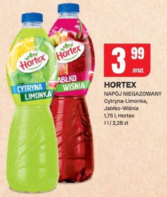 Napój hortex niegazowany cytryna-limonka, jabłko-wiśnia promocja w Chorten