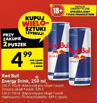 Red Bull Energy Drink, 250 ml promocja w Twój Market