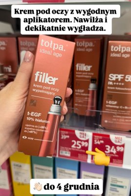 Krem pod oczy Ideal Age Filler wypełniający z t-EGF i 10% hialuronem promocja w Rossmann