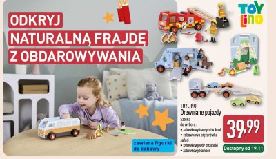 Drewniane pojazdy promocja w Aldi