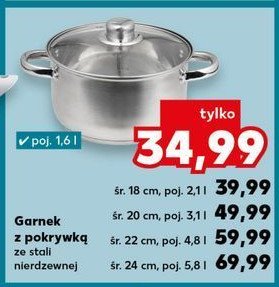 Garnek z pokrywką 18 cm promocja w Kaufland