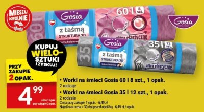 Worki na śmieci Gosia 60 l 8 szt. promocja w Twój Market