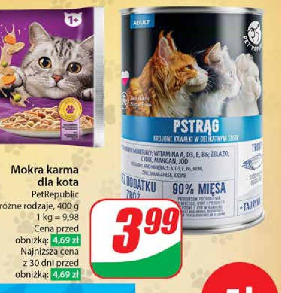 Karma dla kota pstrąg Pet republic promocja