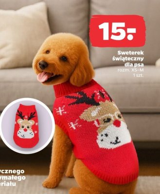 Sweterek świąteczny dla psa różne rozmiary XS-M promocja w Netto