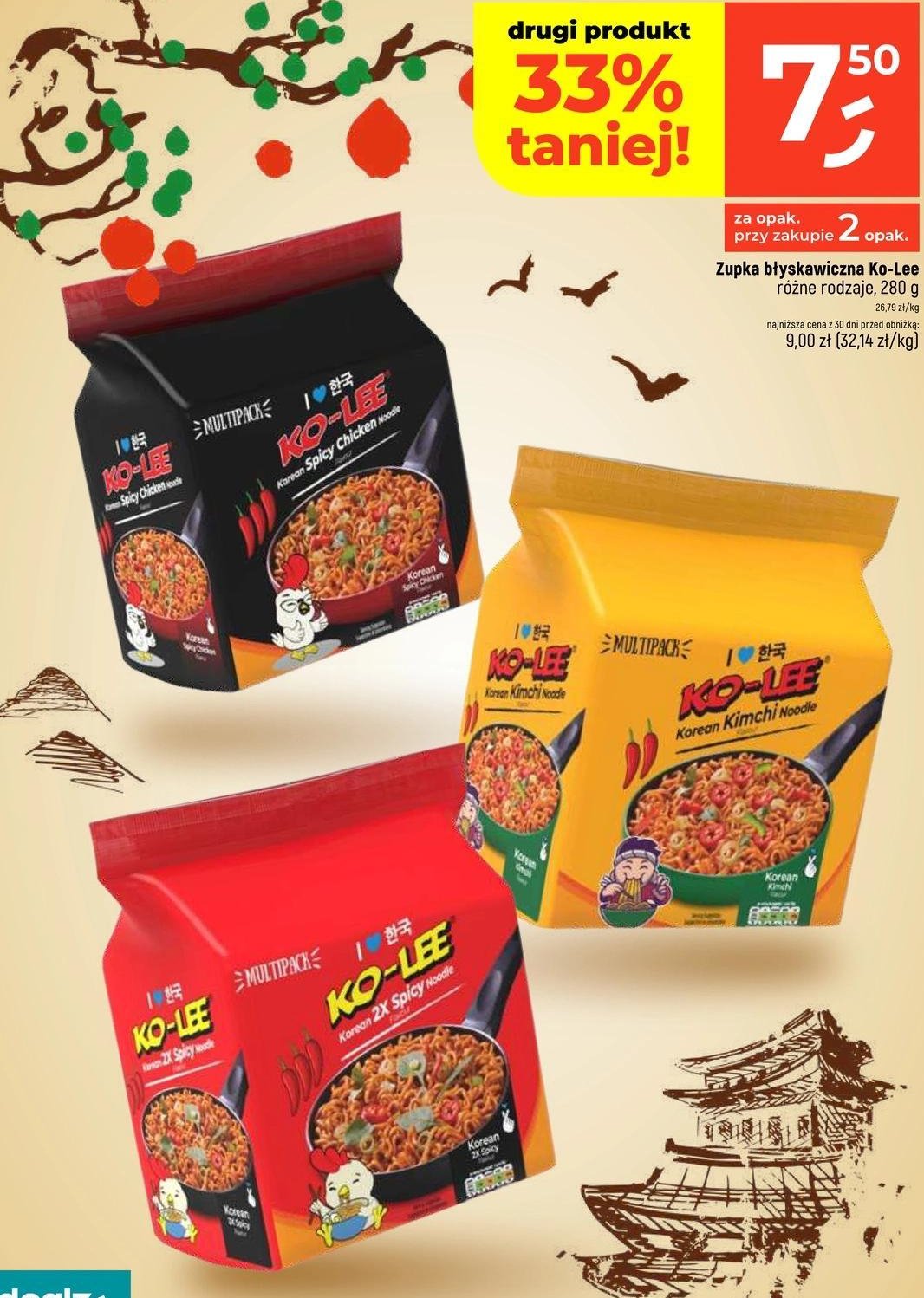 Danie błyskawiczne noodle spicy chicken Ko-lee promocja