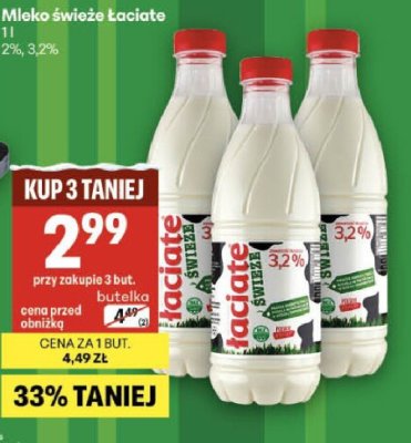 Mleko świeże Łaciate promocja w Delikatesy Centrum