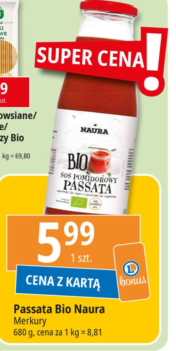 Passata pomidorowa bio NATURA promocja