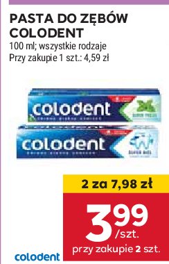 Pasta do zębów Colodent super biel promocja