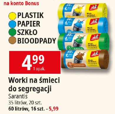 Worki do segregacji śmieci 60 l żółte Jan niezbędny promocja